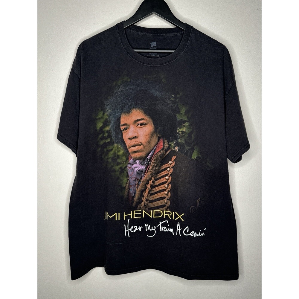 Jimi Hendrix Hear My Train A‎ Comin Band T Shirt Rock Tee XL Fade